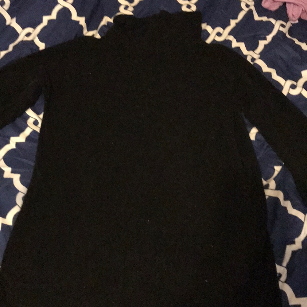 Maternity cowl neck sweater.